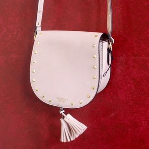 New Pink with Stud Detail Leather Cross Body Bag